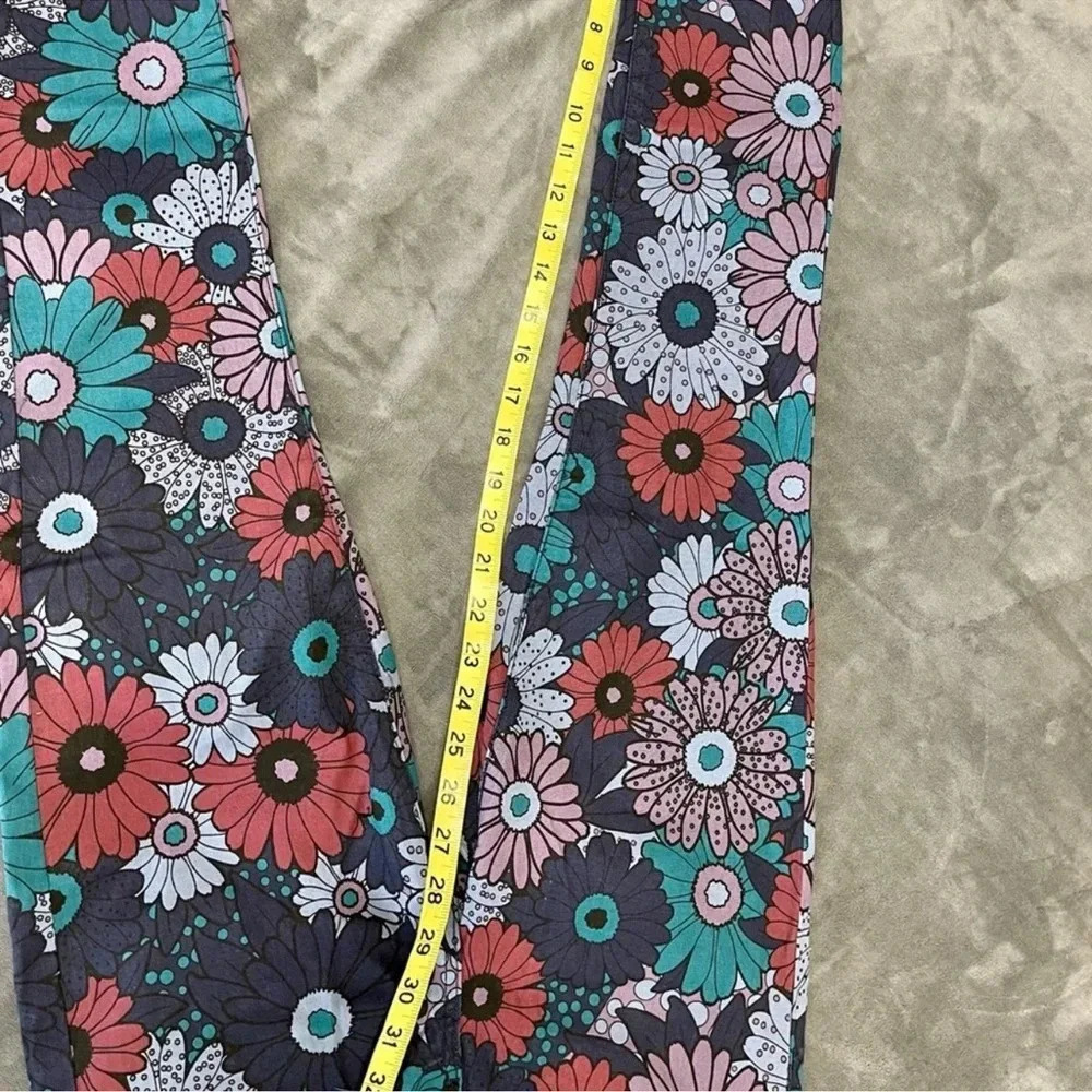 Modcloth Retro Flower Print Pants / Jeans Size 4 - Picture 4 of 5